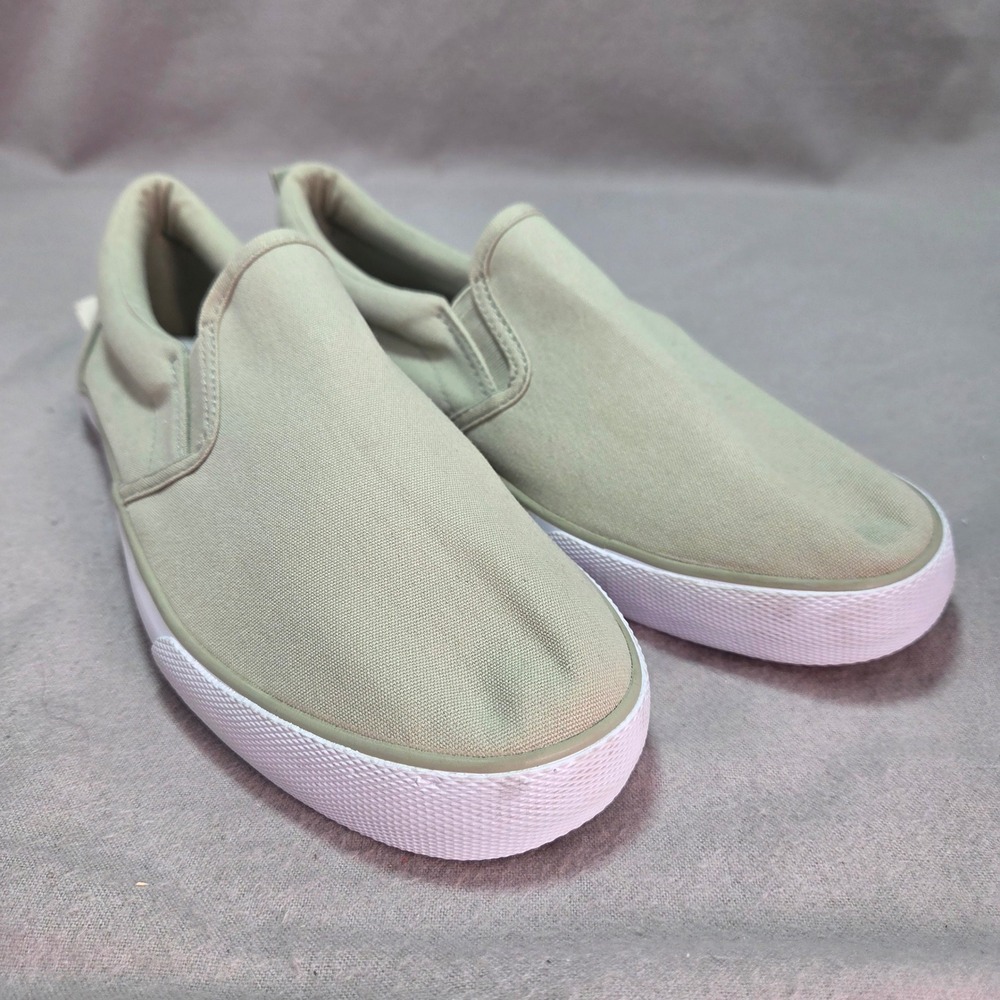 A New Day Millie Slip On Sneakers Light Green Canvas Casual‎ Minimalist Size 11